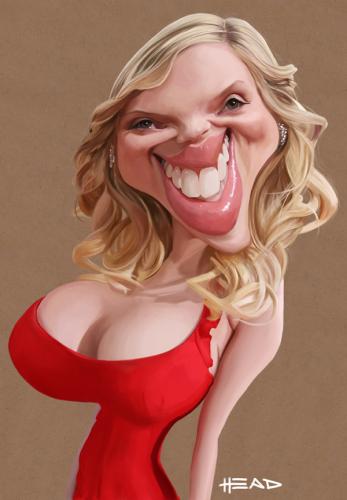 Cartoon: Scarlett Johansson (medium) by manohead tagged caricatura,caricature,manohead,scarlett,johansson