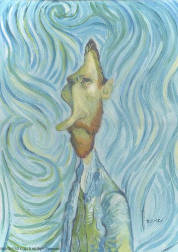 Cartoon: Van Gogh acrilyc (medium) by manohead tagged caricatura,caricature,manohead