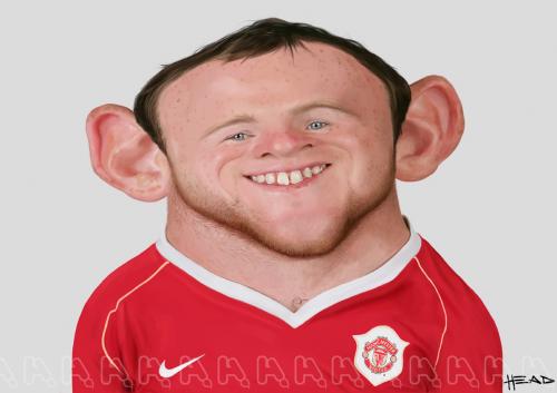 Cartoon: Wayne Rooney (medium) by manohead tagged caricatura,caricature,manohead,wayne,rooney