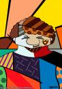 Cartoon: Romero Britto (small) by manohead tagged caricatura caricature manohead romero britto