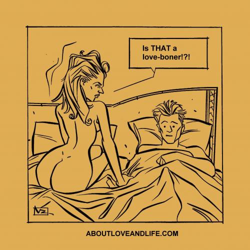 Cartoon: 002_alal Love boner (medium) by Age Morris tagged aboutloveandlife,cosmogirl,lovelife,loveboner,lovestiff,erection,marsandvenus,menandwomen,cartoons,datelife,bedtalk,atomstyle,victorzilverberg,agemorris,couple,nakedlady