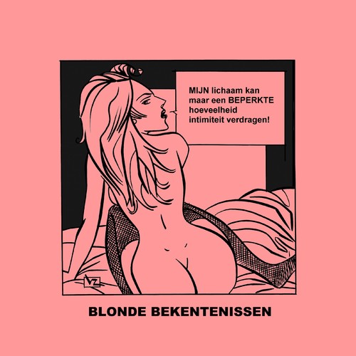 Cartoon: Blonde Bekentenissen - Intiem! (medium) by Age Morris tagged kont,billen,hottie,lichaam,beperkt,hoeveelheid,intimiteit,intiem,ijskoningin,relatie,agemorris,victorzilverberg,overlevenenliefde,blondebekentenissen,dom,blondje,domblondje,lekkerding,cosmogirl