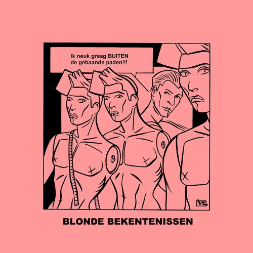 Cartoon: Blonde Bekentenissen - Paden! (medium) by Age Morris tagged overlevenenliefde,tags,domblondje,lekkerding,agemorris,buiten,huishomo,paden,pad,gebaandepaden,dwarsligger,dom,blondje,blondebekentenissen,victorzilverberg,homo