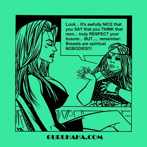 Cartoon: GRHH_47 Spiritual Nobodies (medium) by Age Morris tagged gurutalk,gurutoons,guruhaha,atomstyle,victorzilverberg,agemorris,spiritita,respectforboobs,breasts,spiritualnobodies,spiritualnobody,spiritualadvice,bigboobs