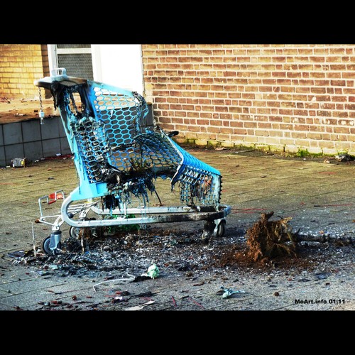 Cartoon: MH - After the Fireworks! 3 (medium) by MoArt Rotterdam tagged urbanjungle,verbrand,burnt,albertheijn,shoppingcart,winkelwagen,fireworks,vuurwerk,nieuwjaar,newyear,rotterdam,moart