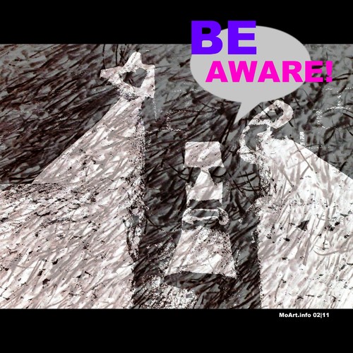 Cartoon: MH - Be Aware! (medium) by MoArt Rotterdam tagged rotterdam,moart,moartcards,profeet,prophet,letop,pasop,beaware