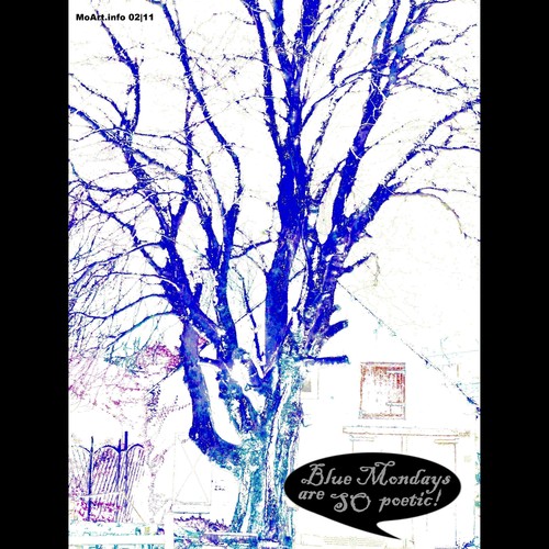 Cartoon: MH - Blue Mondays... (medium) by MoArt Rotterdam tagged rotterdam,moart,moartcards,tree,blue,boom,blauw,bluemonday,depressed,depressief,poetic,poetisch