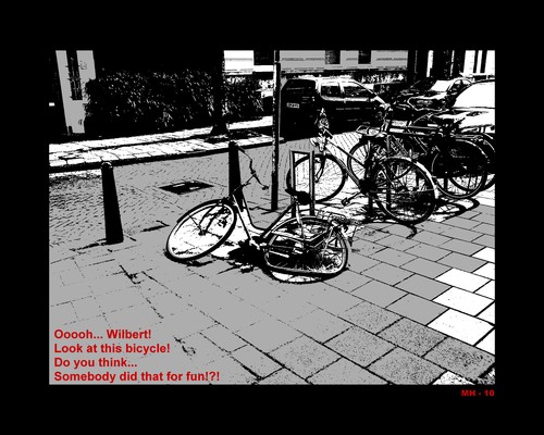 Cartoon: MH - For Fun!?! (medium) by MoArt Rotterdam tagged bike,bicycle,wilbert,forfun,violence
