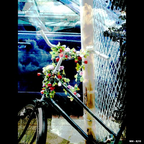 Cartoon: MH - The Happy Bike (medium) by MoArt Rotterdam tagged happy,vrolijk,bike,bicycle,fiets,flowers,bloemen,street,straat,rotterdam,fotomix,photoblend