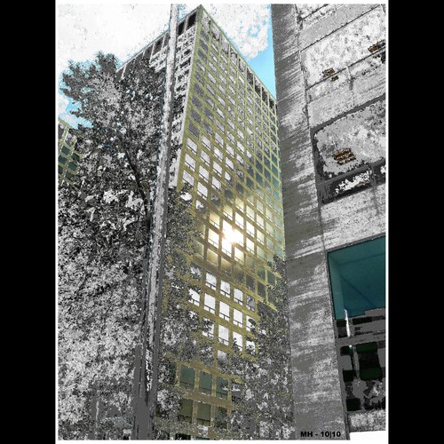 Cartoon: MH - The Peeping Sun! 2 (medium) by MoArt Rotterdam tagged rotterdam,zon,sun,zonnestraal,sunbeam,peepingsun,kantoren,buildings,office,kantoor