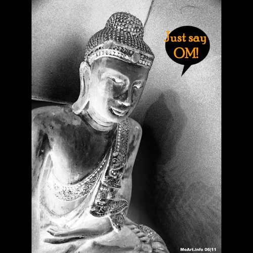 Cartoon: MoArt - Just say OM! (medium) by MoArt Rotterdam tagged belief,esoteric,spiritual,sayohm,sayom,ohm,om,buddha,moartcards,moart,rotterdam