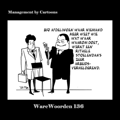 Cartoon: WaWo_136 Rituele Stoelendans (medium) by MoArt Rotterdam tagged goederaad,overlevenopkantoor,modernkantoorleven,managementadvies,tinuswink,joremjeukze,managementbycartoons,managementcartoons,warewoorden,rituelestoelendans,wiewatwaarwaaromwanneer,afdeling,arbeidsverhelderend
