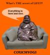 Cartoon: CouchYogi THE Secret of Life (small) by MoArt Rotterdam tagged couchyogi,guru,gurutalk,spiritualadvice,secretoflife,everything,hereandnow