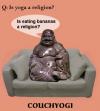 Cartoon: CouchYogi Is yoga a religion? (small) by MoArt Rotterdam tagged couchyogi,yoga,religion,bananas,eating,yogatoons,yogahumor,yogaphilosophy