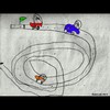 Cartoon: MH - The Race Track! (small) by MoArt Rotterdam tagged rotterdam moart moartcards racen racing racetrack racebaan cars auto speed snelheid kindertekening child