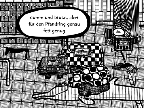 Cartoon: ausbildung (medium) by bob schroeder tagged pfandring,ausbildung,bildung,beruf,karriere