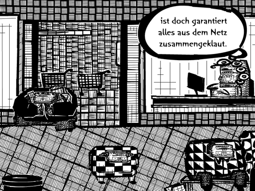 Cartoon: geklaut (medium) by bob schroeder tagged internet,web,netz,plagiat,klau,eigentum