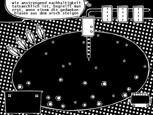 Cartoon: nachhalt (medium) by bob schroeder tagged co2,depot,unterirdisch,pumpe,nachhaltigkeit