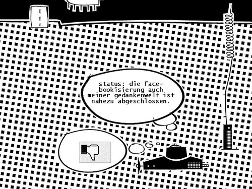 Cartoon: status (medium) by bob schroeder tagged facebook