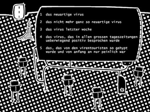 Cartoon: Virus (medium) by bob schroeder tagged virus,corona,neu,billboard