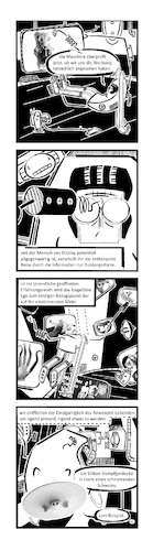 Cartoon: Ypidemi Entkörperung (medium) by bob schroeder tagged maschine,mensch,werbung,tv,bilder,ego,koerper,ware,ypidemi,comic