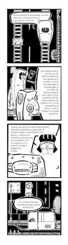 Cartoon: Ypidemi Trolley Prob (medium) by bob schroeder tagged utilitarianism,trolley,problem,dilemma,autonomous,machines,morals,comics,ypidemi