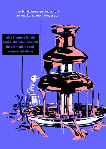 Cartoon: endlich zuckerfrei (medium) by bob schroeder tagged zuckerfrei,diabetes,versteckterzucker,kopftuchmädchen,diy,schokobrunnen,historisch,comic