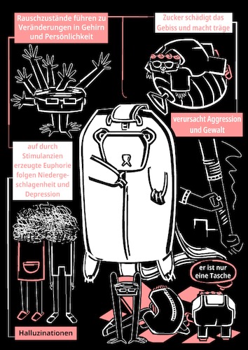 Cartoon: endlich zuckerfrei (medium) by bob schroeder tagged zuckerfrei,diabetes,versteckterzucker,kopftuchmädchen,diy,schokobrunnen,historisch,comic
