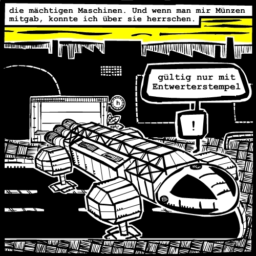 Cartoon: kindheit ohne kurbel (medium) by bob schroeder tagged maschine,automat,digitalisierung,zukunft,frueher