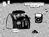 Cartoon: mp3 (small) by bob schroeder tagged vegetarisch fleisch mp3 player alternative