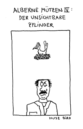 Cartoon: Alberne Mützen IV (medium) by Huse Fack tagged zylinder