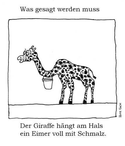 Cartoon: Was gesagt werden muss (medium) by Huse Fack tagged grass,gedicht