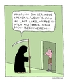 Cartoon: Besuch vom Sensenmann 2 (small) by Huse Fack tagged gevatter tod sensenmann