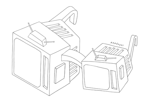 Cartoon: espejuelos tv (medium) by zardoyas tagged media,tv,glasses,opinion,look,tv,media,opinion,glasses,look