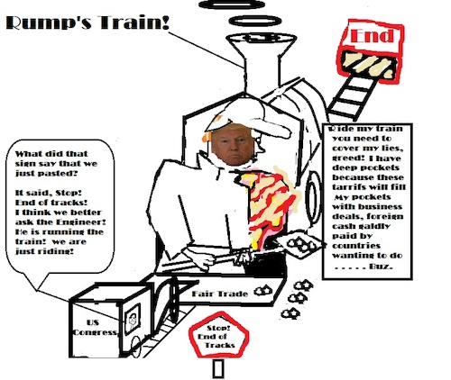 Cartoon: Rumps Train (medium) by Laisseraller tagged rumps,train,tariffs