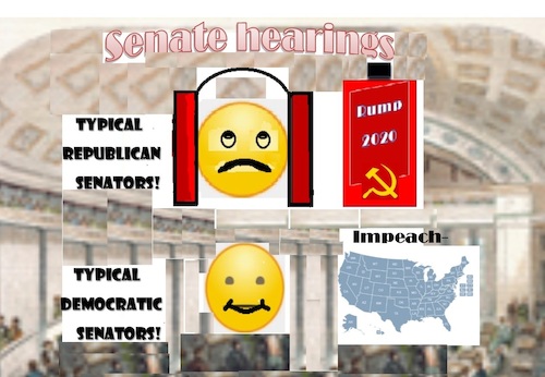 Cartoon: Senate Hearing (medium) by Laisseraller tagged impeachment,senate,hearing,trump