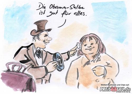 Cartoon: Obama-Salbe (medium) by preissaude tagged obama,salbe