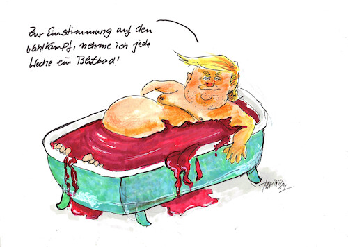 Cartoon: Blutbad (medium) by Skowronek tagged freiheitsstatue,blutbad,demokraten,kapitol,trump,diktatur,tyramerika,usa,wahlen,republikaner,skowronek,cartoons,wahlkampf,karikaturen