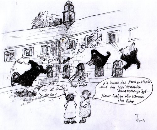 Cartoon: Ende des Zölibats (medium) by Skowronek tagged kirche,priester,nonnen