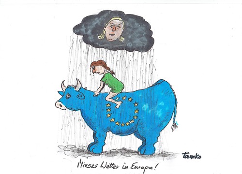 Cartoon: Europa (medium) by Skowronek tagged marie,le,pen,frankeich,europa