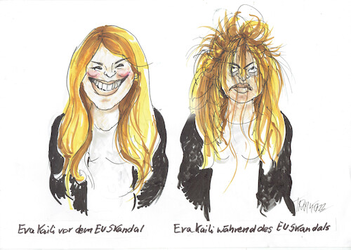 Cartoon: Eva Kaili (medium) by Skowronek tagged eu,eva,kaili,korruption,lobbyisten,brüssel,griechenlandl