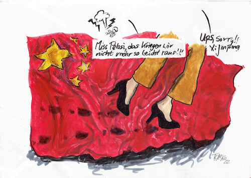 Cartoon: Pelosi (medium) by Skowronek tagged china,taiwan,pelosi,xijinping,usa