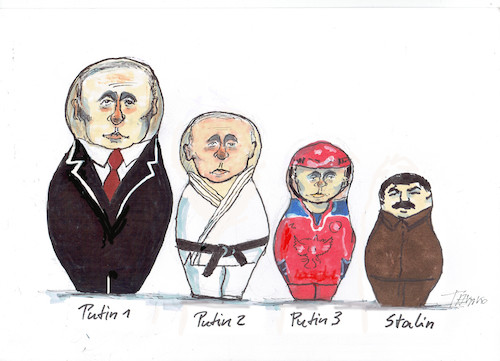 Cartoon: Putin (medium) by Skowronek tagged putin,stalin,russland,judo,eishockey,maruschkas