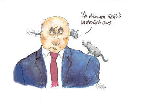 Cartoon: Putin (medium) by Skowronek tagged putin,russland,krieg,olaf,scholz,taurus,eu,waffen,deutschland,ratten,ukraine,nato,usa