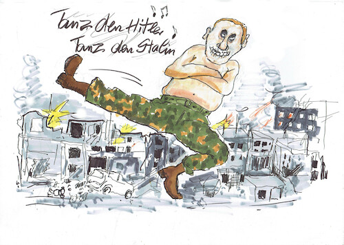 Cartoon: Putin tanzt den Hitler (medium) by Skowronek tagged putin,ukraine,nato,russland,corona,virus,rüstung,atomrakete,militär,amerika,töten,europa,selenskjy,krieg,zar,überfall,putin,grenzen,skowronek,ukraine,cartoon,nato,russland,corona,virus,rüstung,atomrakete,militär,amerika,töten,europa,selenskjy,krieg,zar,überfall,grenzen,skowronek,cartoon