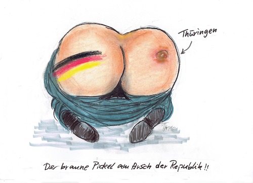Cartoon: Thüringen (medium) by Skowronek tagged bernd,höcke,ostdeutschland,thüringen,landtagswahl,afd,nazis,rechte,cdu,linke,grüne,spd,fdp