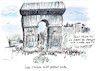 Cartoon: Christo (small) by Skowronek tagged christo,arc,de,triomphe,paris,skowronek,cartoon