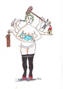 Cartoon: Mehrfachbelastung (small) by Skowronek tagged frauen,emazipation,gleichberechtigung