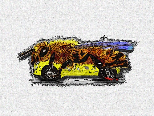 Cartoon: autoWachs polish (medium) by Nikklaus tagged polish,poli,wachs,auto,bee,biene