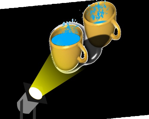 Cartoon: Schrödingers Tassen (medium) by Nikklaus tagged beleuchtung,tasse,schrödinger,wasser,raum,verteilung,energie,verdunstung,kondensation,h2o